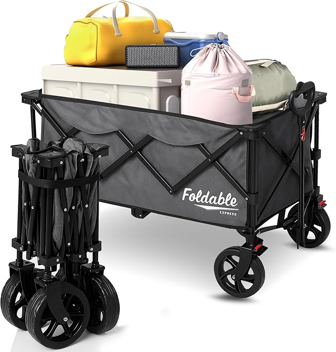Lapp Wagons 39" Extra-Long Collapsible Folding Wagon Cart, Heavy-Duty 360 lb by LappWheels