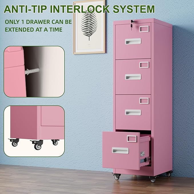 Aobabo File Cabinet 4 Drawer - Image 9