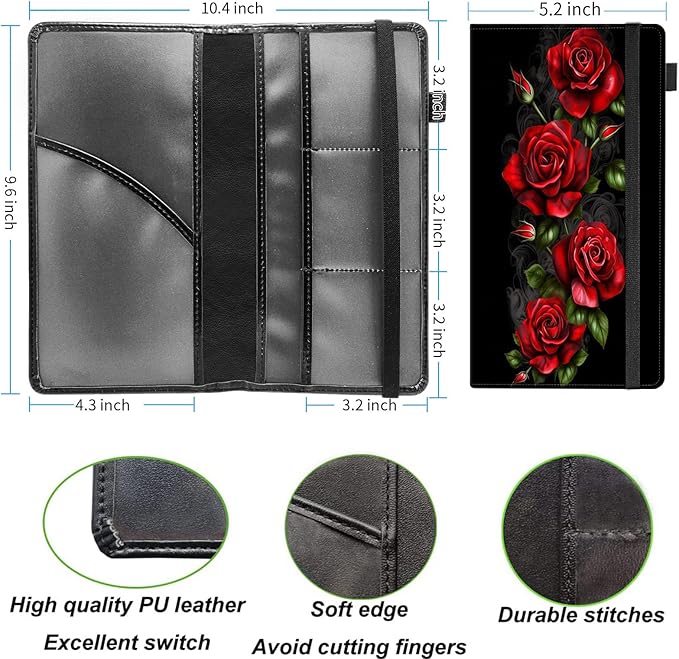 Car Registration and Insurance Holder, Leather Vehicle Glove Box Organizer - Image 4