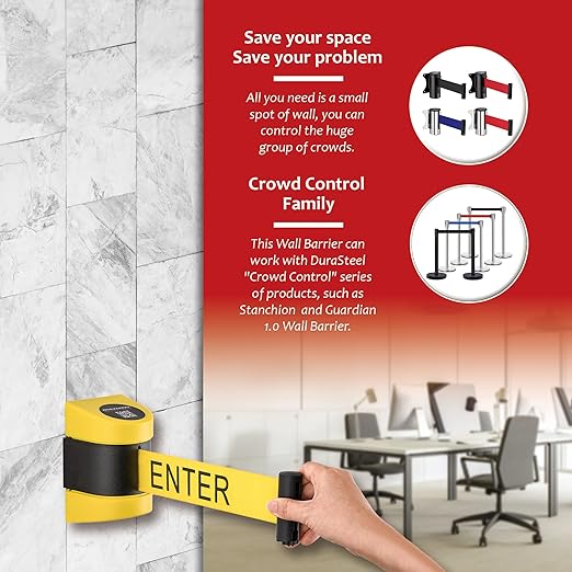 DuraSteel Wall Mount Crowd Control Retractable Belt Barrier - Image 7