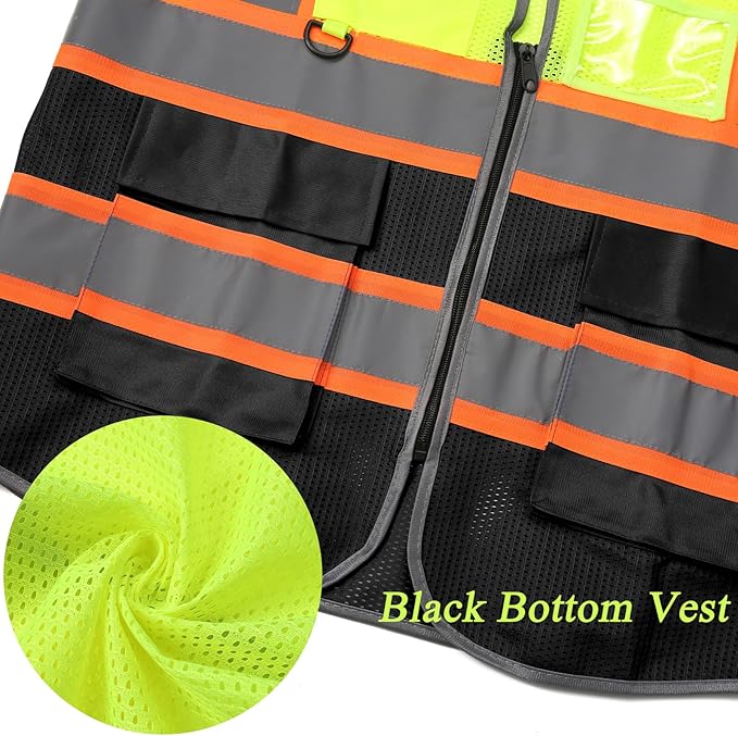 BeautyWill Custom Logo Safety Vest Class 2 High Visibility Reflective Vest - Image 3