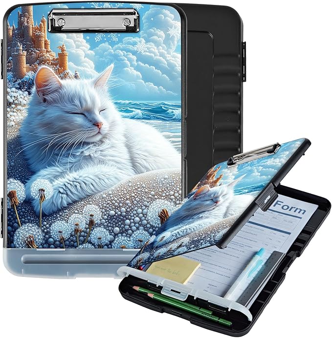 Clipboard with Storage Box & Pen Holder, Heavy Duty Clip Boards 8.5x11 by Unknown