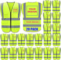BeautyWill Custom Logo 10/20 Pack Safety Vest Class2 High Visibility Vest by BeautyWill