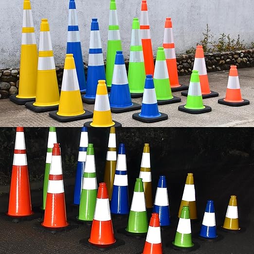 6 Pack 36 Inch Blue Heavy Duty PVC Cones - Image 8
