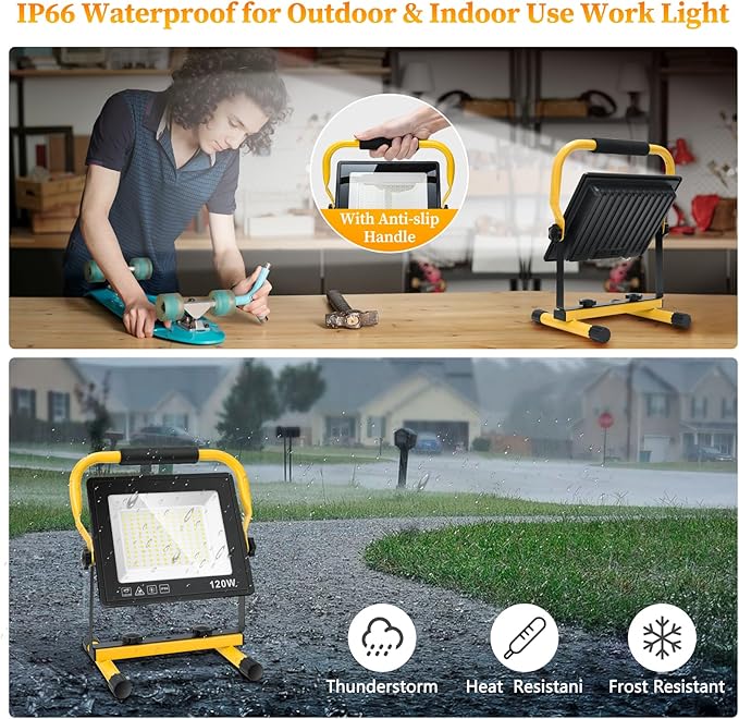 120W Led Work Light, 12000LM Portable Work Light - Image 5