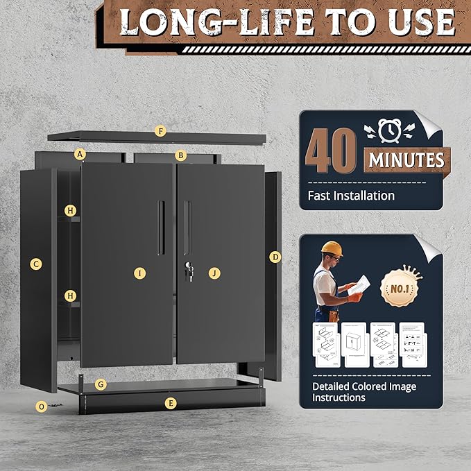 SUNCROWN Metal Storage Cabinets, 36”Locking Cabinet - Image 9