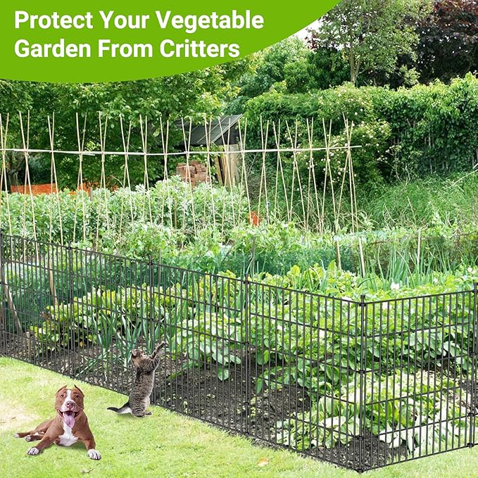 5 Panels No Dig Decorative Outdoor Garden Fence - Image 5