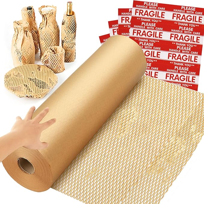 Honeycomb Packing Paper Wrap 15''x820', Substitute Alternative by NAPALOOK
