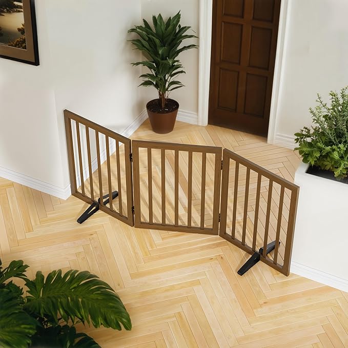 Dog Gate for Stairs, Foldable Dog Gate for Indoor Doorways House, Freestanding - Image 2