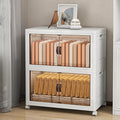 Storage Bins with Lids and Wheels, 199QT-99.5QT*2Tier Collapsible Bathroom by Unknown