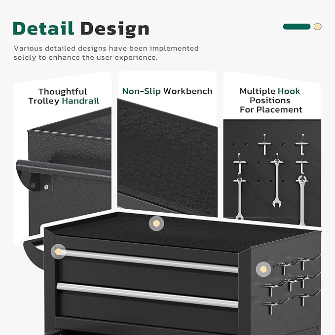 Greenvelly 8-Drawer Rolling Tool Chest, Metal Tool Chest - Image 5