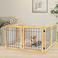 LZRS 6-Panel Extra Wide Wooden Freestanding Dog Gate: Foldable Solid Wood and by LZRSPET