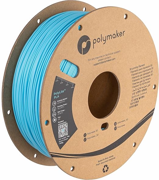 Polymaker PLA Filament, Aqua Blue 3D Printing PLA Filament 1.75mm 1kg by Polymaker