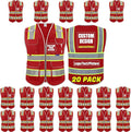 BeautyWill Custom Logo 10 Pockets Safety Vest Class2 ANSI Certified High by BeautyWill