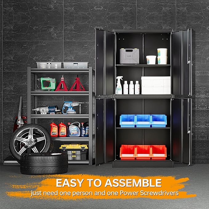 STANI Metal Storage Cabinet, Locking Steel Cabinet - Image 3