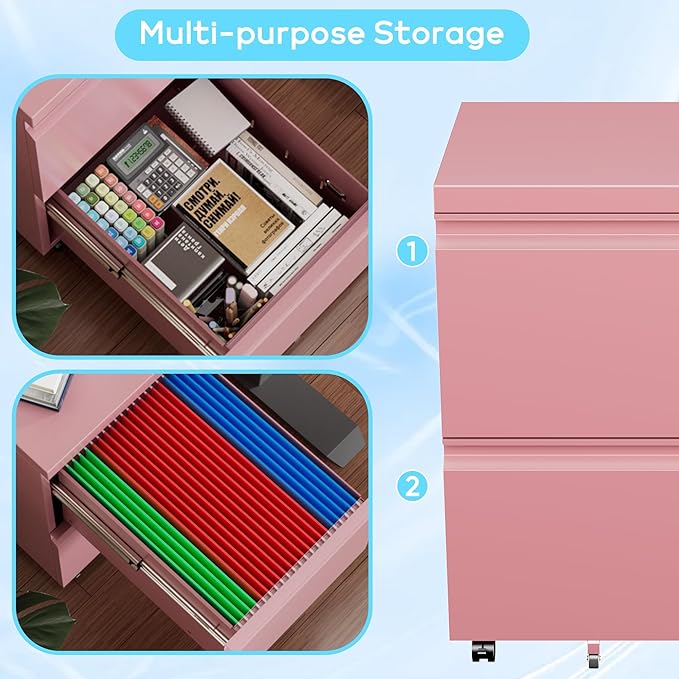 Aobabo 2 Drawer File Cabinet - Image 8