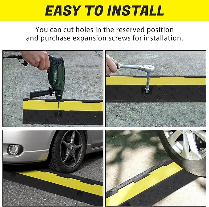 3 Pack 2-Channel 11, 000 lbs per Axle Capacity Rubber Cable Protector Ramp – - Image 4