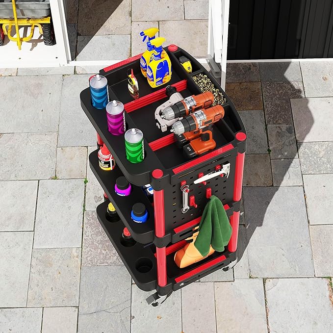 HOMCOM 3-Tier Rolling Tool Cart - Image 9