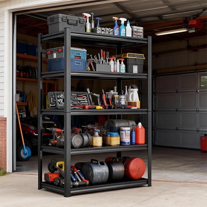 78''H Metal Garage Shelving Unit, 5-Tier Garage Storage Shelves Heavy - Image 6