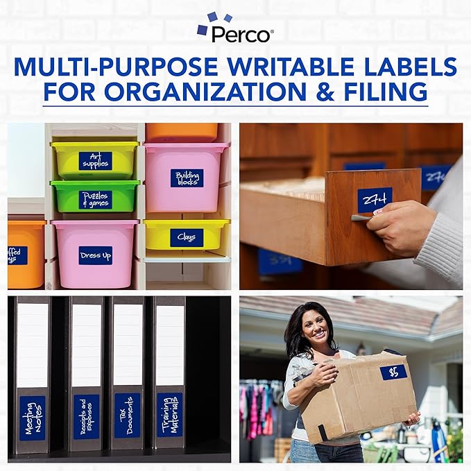 Perco Dark Blue Labels 3x5 Inch 500 Stickers/Roll - Image 4