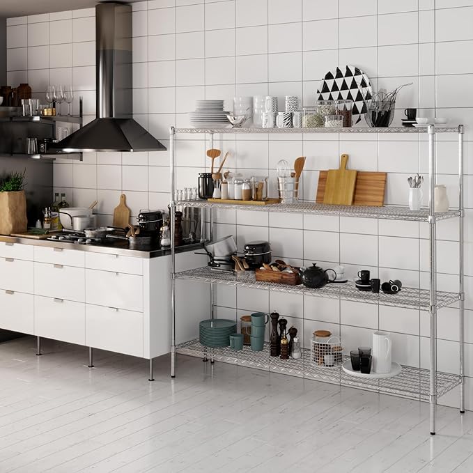 18" Deep x 72" Wide x 64" Height Wire Shelving Kit | 4-Tier | NSF Commercial - Image 6