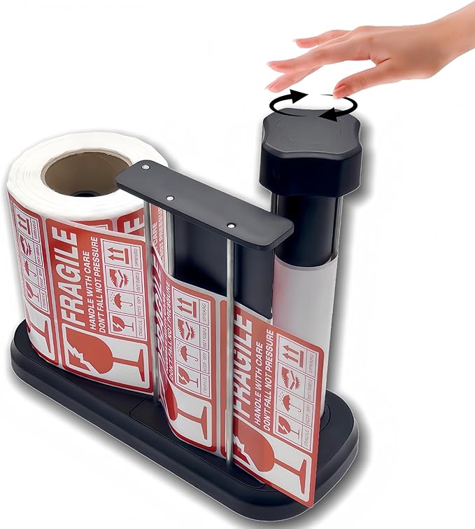 Manual Label Sticker Roll Dispenser, Adjustable Tabletop Label Dispenser by Unknown