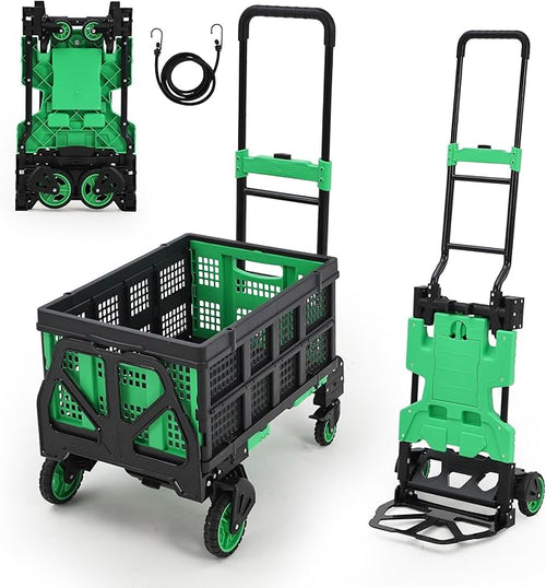 2-in-1 Folding Hand Truck with Folding Basket, Collapsible Hand Truck Dolly by Unknown