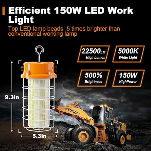 150W LED Temporary Work Light 22500lm 5000K Construction Lighting Temp Light - Image 2