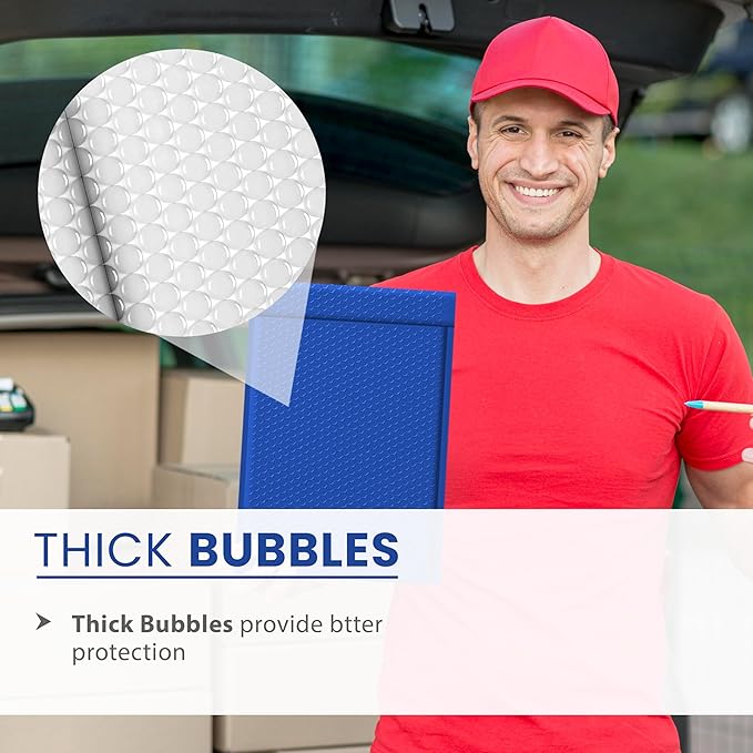 Royal Blue 8.5x12 Inch Poly Bubble Mailers #2 | Self Seal Large Padded - Image 6