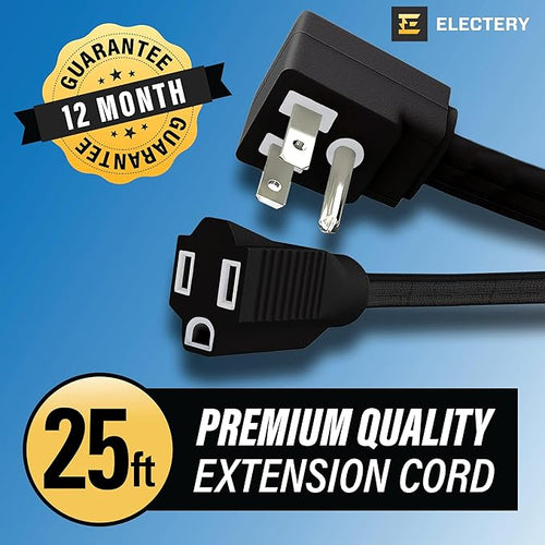 25 ft Heavy Duty Appliance Extension Cord, 14 AWG, 15A 125V 1875W, 3 Prong Flat - Image 2