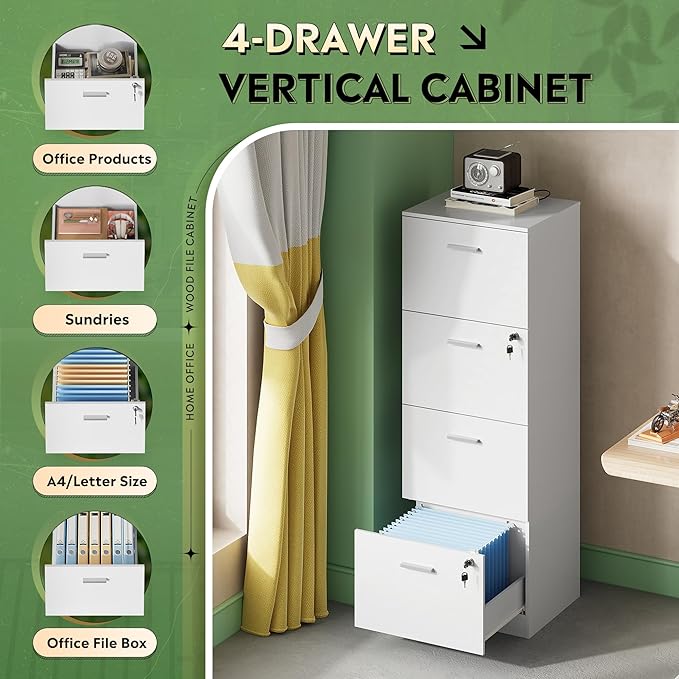 DEVAISE 4 Drawer File Cabinet - Image 8