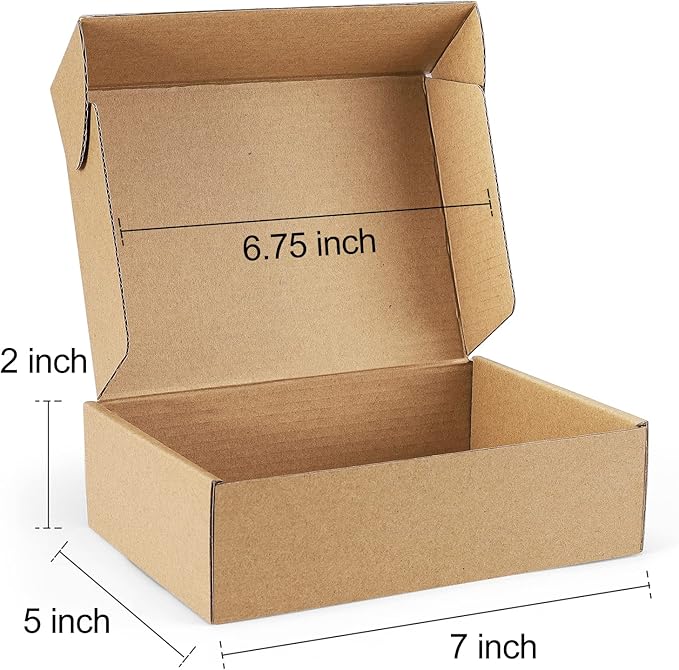 Shipping Boxes 7x5x2 inches Brown Small Mailing Boxes 25 Pack Cardboard - Image 2