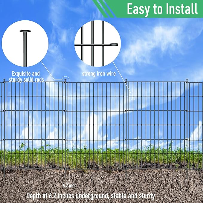 10 Panels Garden Fence Dog Fence Outdoor - Image 3
