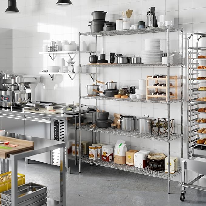 18" Deep x 60" Wide x 86" Height Wire Shelving Kit | 5-Tier | NSF Commercial - Image 7