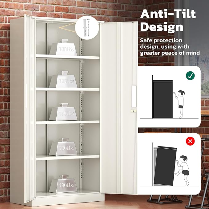 Greenvelly Metal Garage Storage Cabinet - Image 7