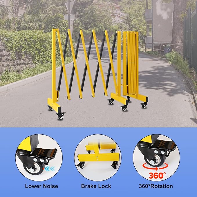 12.2FT Industrial Metal Expandable Barricade，Retractable Traffic Fence - Image 3