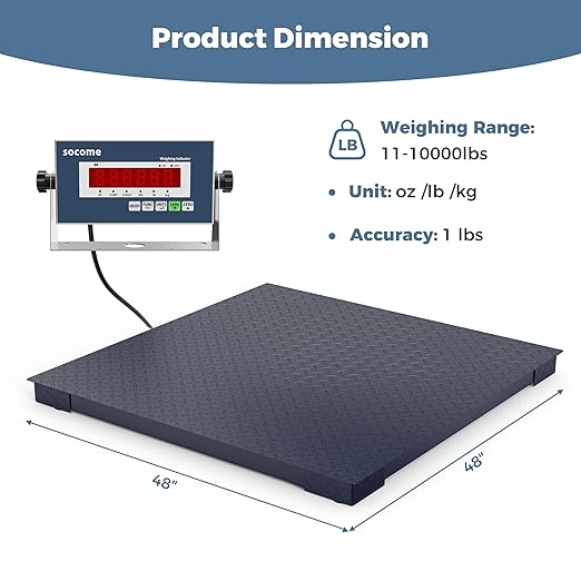 48"x48" Industrial Floor Scale, Accurate Pallet Scale - Image 2