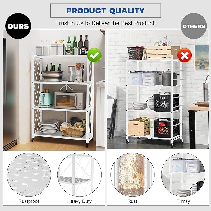 Lifetime Home 4-Tier Foldable Storage Shelf - Image 5