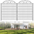 SUNLAX 5 Panels Decorative Garden Fence 12ft x 32in Metal Fence Panels Dog by SUNLAX