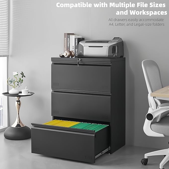 Lateral 3 Drawer File Cabient - Image 6