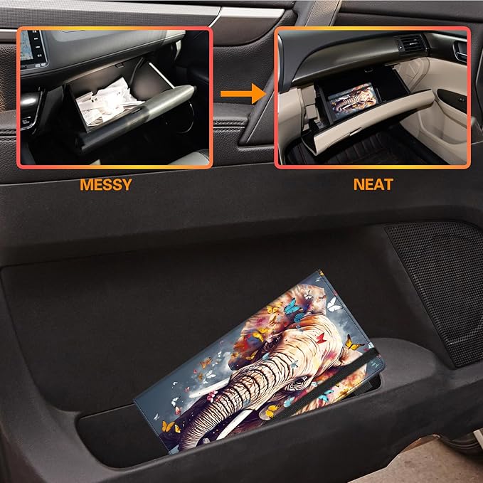 Car Registration and Insurance Holder, Leather Vehicle Glove Box Organizer - Image 6