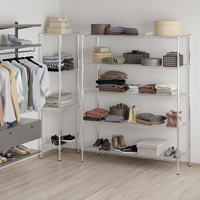 21" Deep x 60" Wide x 74" Height Wire Shelving Kit | 5-Tier | NSF Commercial - Image 7