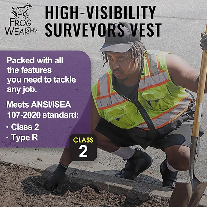 Global Glove GLO-099 Premium High-Visibility Surveyors Safety Vest, Lightweight - Image 2
