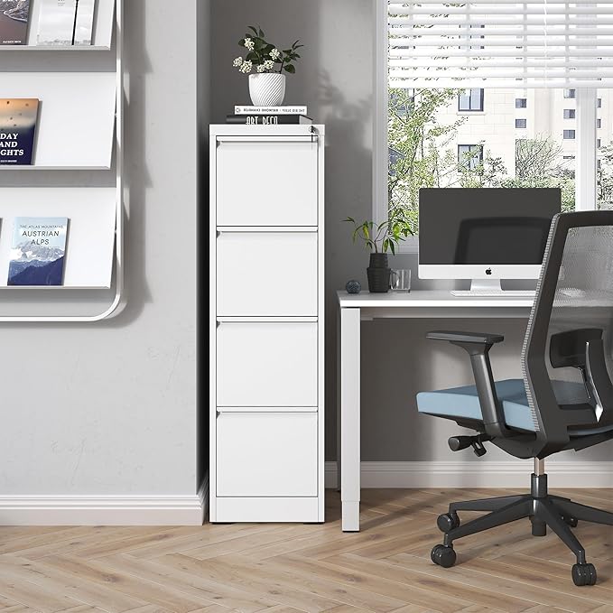 4 Drawer File Cabinet, Metal Vertical Filing Cabinets - Image 2