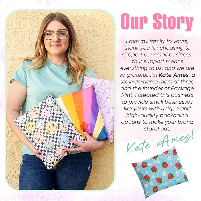 10x13 Poly Mailers – Smiles Checkerboard – Waterproof, Tear-Resistant Shipping - Image 7