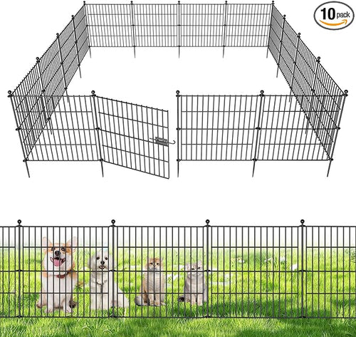 10 Panels No Dig Decorative Outdoor Garden Fence by SecureSpacesCleanerPlaces