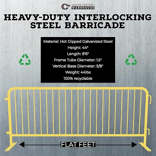 Angry Bull Barricades Metal Interlocking Steel Barricade - Image 2