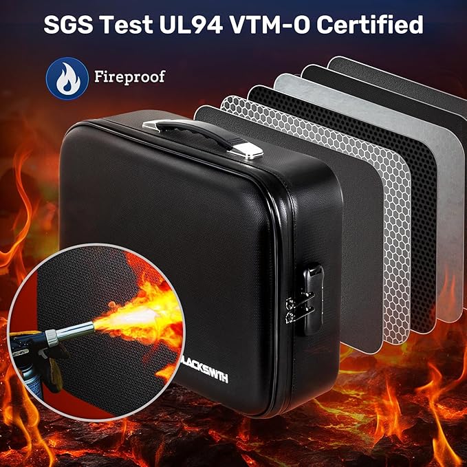 BlackSmith Fireproof Document Box, 4200°F Heat Resistant & Waterproof Hard Case - Image 3