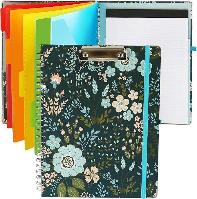 Clipboard Folio Spiral Folder Board, 5 Extra Folders by ALLTU