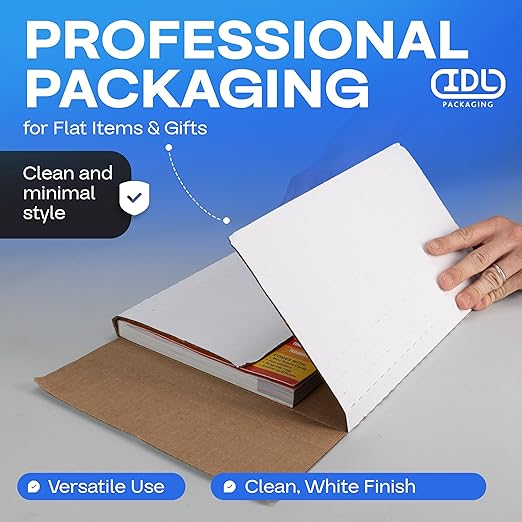 White Mailing Boxes 12"x10.5"x2", USA-Made - Image 3
